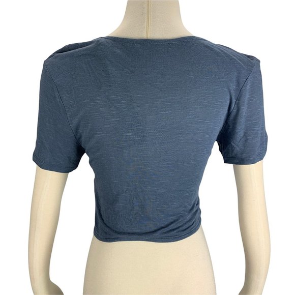 Silver Jeans Small NWT Amelia Tie-Front Crop Top Blue - Picture 5 of 10